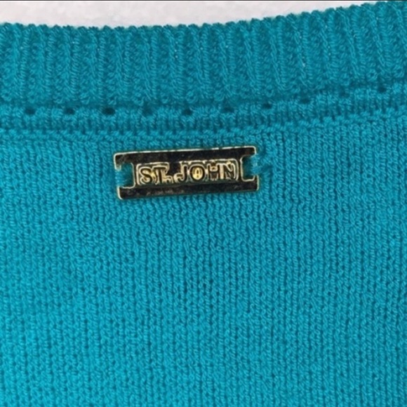 St. John Teal Cardigan - Picture 6 of 7